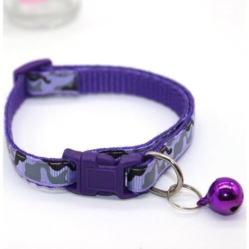 Delicate Safety Casual Nylon Dog Collar Neck Strap Fashion Adjustable Camo Bell Pet Dog Collar Hot Sale