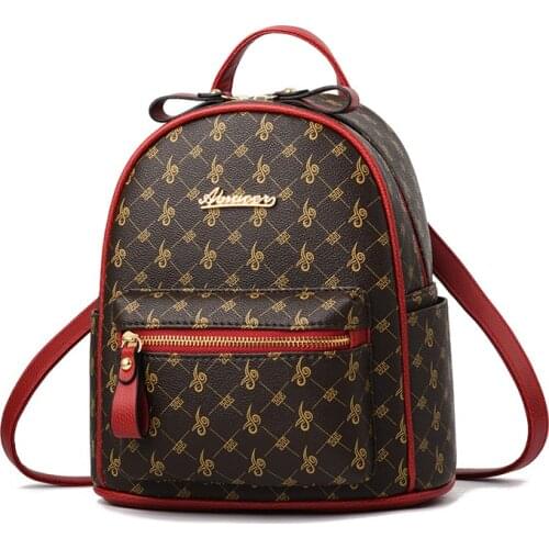 2019 New Women Leather Backpack Luxury Designer Mini Shoulder Bag Ladies Printing Backpacks For Girls School Bag High Quality