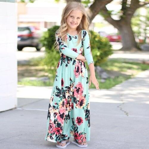 2018 New Summer Baby Girls Clothing Children Beach Dresses Bohemian Floral Princess Party half Sleeve Dress kids Girls Clothes