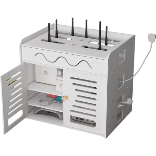 Wireless Wifi Router Organizers Storage Boxes Large Capacity Cable Power Plus Wire Wood-Plastic Wall Shelf Plug Bracket Home Dec