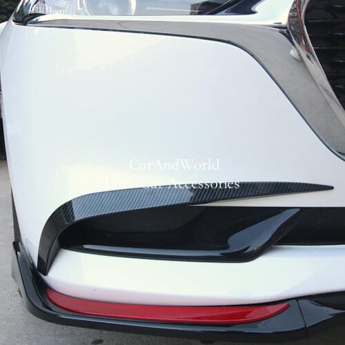 For 2019 2020 Mazda 3 Axela Front Fog Light Trims Cover Exterior Lamp Frame Carbon Fibre Decoration Car-Styling Accessories