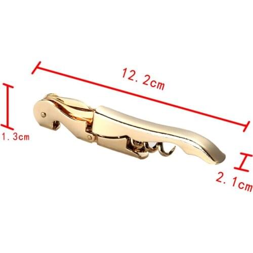 Gold Plated Corkscrew Double Hinge Waiters Wine Key Bottle Opener Party Bottle Opener AC889