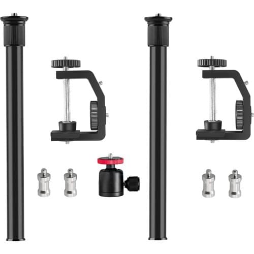 Adjustable Desk Clamp Mount Stand with 1/4Screw for DSLR Camera Ring Light