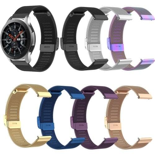 18mm 20mm 22mm Milanese Watchband for Samsung Galaxy 42mm 46mm Band Watch 3 41mm/45mm Active2 Metal Strap for Garmin Huawei gt 2