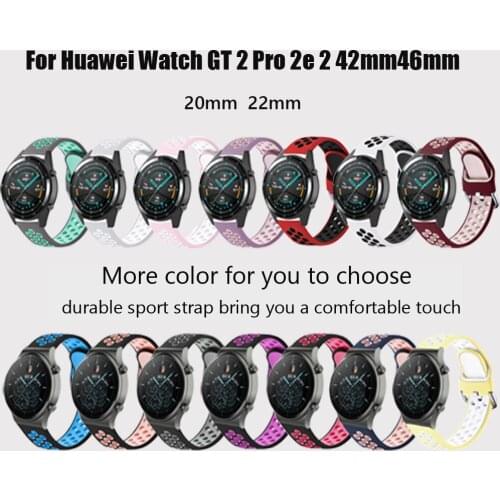 Silicone Strap For Huawei Watch GT 2 Pro/GT 2e/2 42mm 46mm Band Replacement Watchband for Huawei Watch GT 2e 20mm 22mm Bracelets