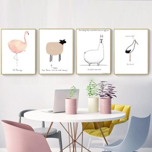 Nordic Canvas Painting Animal Wall Art Poster Picture Abstract Home Decor Modern Minimalist Kid Bedroom Living Room Decor