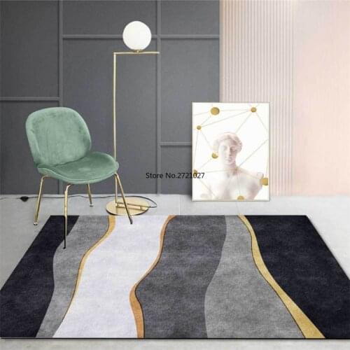 Modern Nordic Luxury Black Gray Carpet Geometric Living Room Kitchen Floor Carpet Non-slip Bathroom Non-slip Mat Floor Mat