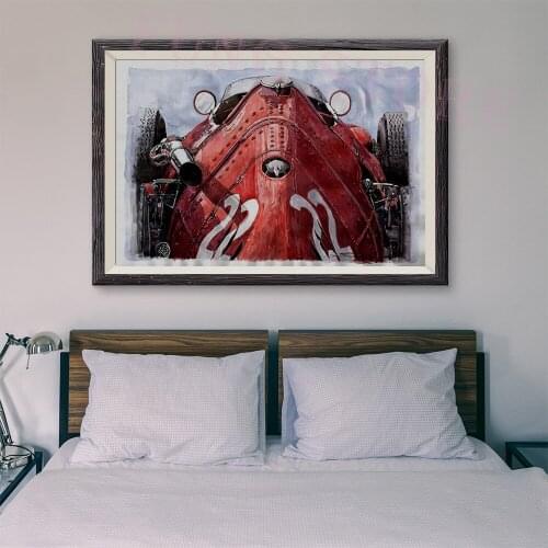 T020 Retro Racing Car Classic Painting Red car 67 Custom Silk Poster Home Deco Wall Art Christmas Gift