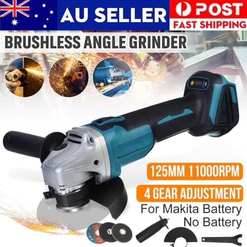 860W 100/125mm Brushless Cordless Impact Angle Grinder 4 Speed with Grinding Disc for Makita Battery Cutting Machine Polisher