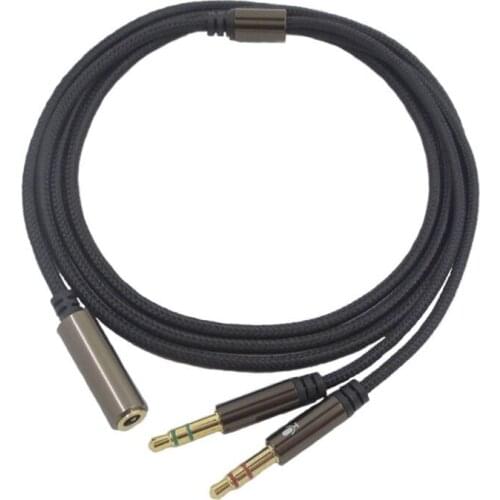 Universal Audio Wire Gold Plate Plugs Mobile Headset Becomes Computer Headset Adapters Headset Audio-Extend Cable