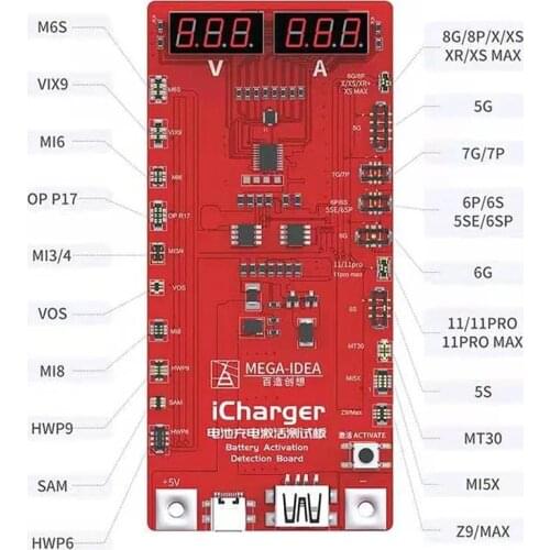 Qianli MEGA-IDEA ICharger Battery Activation Detection Board for IPhone 5-8 X XS 11Pro Max Samsung Xiaomi HUAWEI Charging Tester