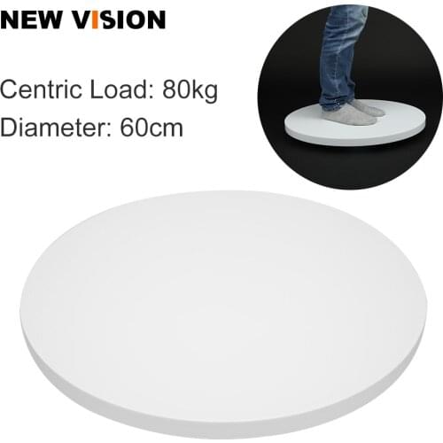 White 60cm / 24" 80KG Loading 360 3D Rotating Display Stand Turntable 110-220V