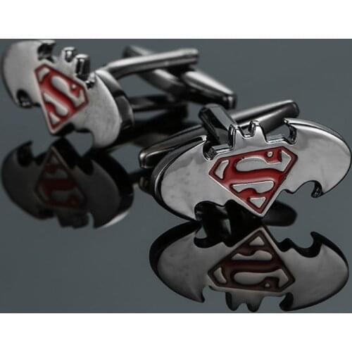 High quality superhero Cufflinks new fashion jewelry s Cufflinks mens business shirt suit badge pin gift