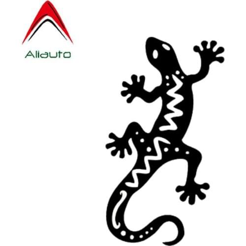 Aliauto Vivid Animal Car Sticker Fashion Gecko Lizard Vinyl Waterproof Reflective Cover Scratch Decal Black/Silver,14cm*13cm