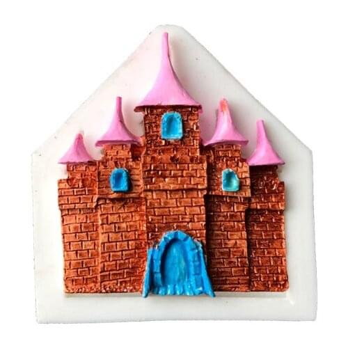 Castle Christmas House liquid silica gel mold, turn over sugar, soft pottery, clay, dripping glue, gypsum ornament modeling tool