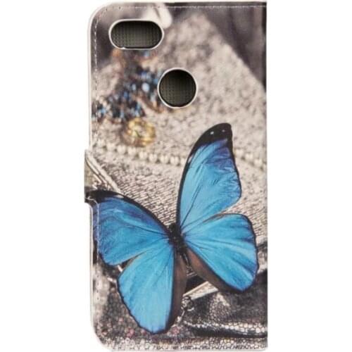 100pcs/lot Flower Butterfly Owl flag pattern leather Stand PU+TPU Case with card slot For Huawei P9 Lite mini / Y6 Pro 2017