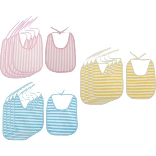 15Pcs Home Adult Kids Bibs Reusable Mealtime Clothing Protector Saliva Towel