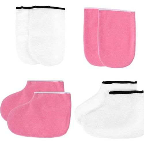2 Sets Paraffin Wax Bath Gloves Booties Hand Care Mitts Foot SPA Covers