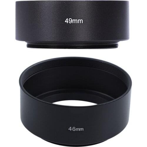 2 Pcs Mount Standard Metal Lens Hood for Canon Nikon Pentax Sony Olympus, 46Mm & 49Mm