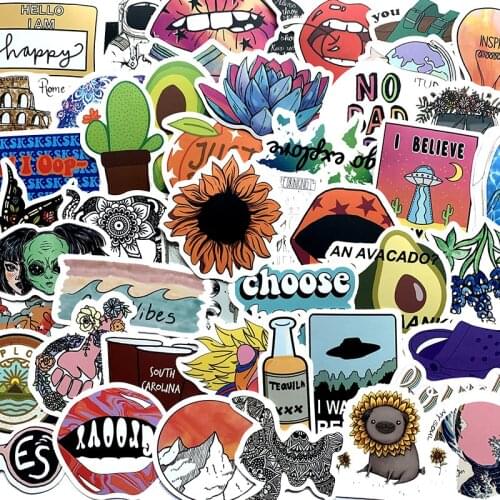 2021 cartoon fresh ins 50Pcs/Lot Waterproof stickers For Luggage Laptop Bike Motorcycle Phone Car Case Decal Sticker