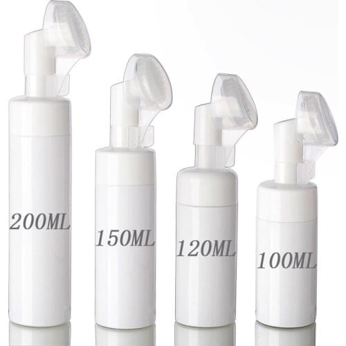 300pcs/lot 100ml 120ml 150ml 200ml Empty White Dispenser Suds Soap Foaming Pump Bottle Plastic Brush Bottle facial Cleanser
