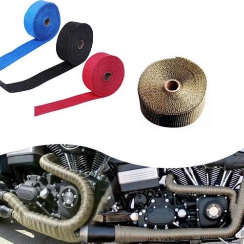 50% Dropshipping!! Car Motorcycle Exhaust Pipe Wrap Insulation Heat-Proof Strip with 4 Steel Ties