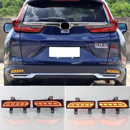 Car Flashing 1 Set Reflector LED Rear Bumper Light Rear Fog Lamp Auto Bulb Brake Light turn signal For Honda CRV CR-V 2020 2021