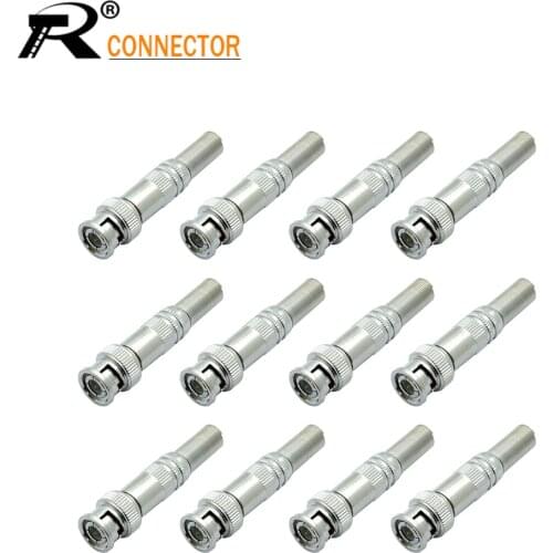 BNC connector male Plug with Spring Adapter Convertor for cctv camera cable system transmission Surveillance Camera 12pcs/lot