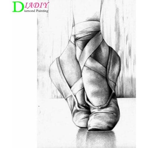 DIY 3D Diamond Painting Cross Stitch Ballet foot Pattern Rhinestones Elegant High-heeled Full Diamond Embroidery Kits
