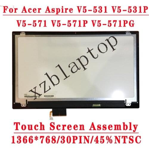 For Acer V5-571 571P 571PG LCD Touch Screen WithFrame N156BGE-E31 1366*768 EDP LCD For Acer laptop Aspire V5 571 Series Assembly
