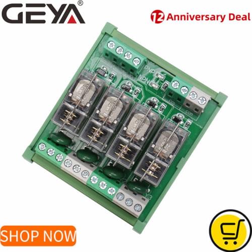 GEYA NG2R 4 Channel Relay Module 1NO 1NC Relay SPDT Module 12V 24V AC DC Omron Relay PLC