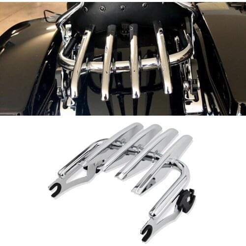Chrome Mounting Stealth Luggage Rack Detachable For 2009-2019 Harley Davidson Touring Road King Electra Road Street Glide