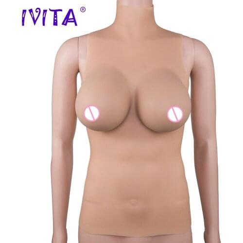 IVITA 2520g Realistic Silicone Breast Forms False Breast Fake Boobs For Crossdresser Shemale Transgender Half Body Breast Form