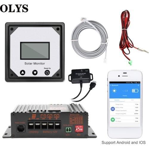 OLYS 20A 12V MPPT Solar Charge Controller Intelligent Solar Controller for RV Boat Car PV Solar with Temperature Sensor Cable