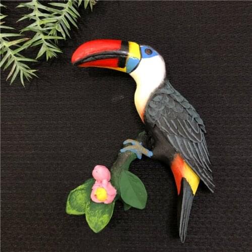 Creative Magnet Fridge Magnet Animal Bird Toucan Fridge Magnet Resin Decorative Magnet Magnetic Buckle Message Post