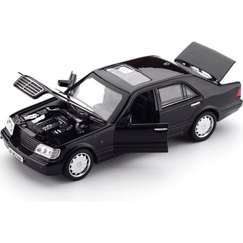 Hot Alloy Diecast Model Car 1:32 S W140 Flashing Light Children Metal Car Toys Pull Back Wheels Kids Birthday Christmas Gifts