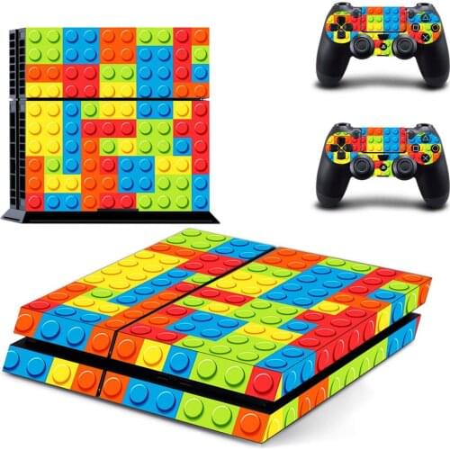 Building Blocks Style PS4 Skin Sticker for Playstation 4 Console & 2 Controllers Decal Vinyl Protective Skins Style 1