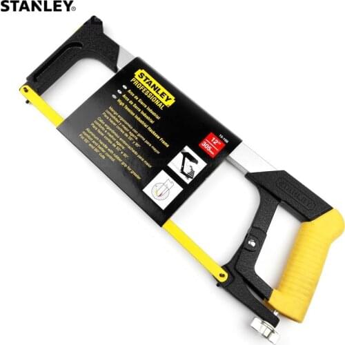 Stanley 1pc hacksaw w/ bi-metal high speed steel blade rubber grip aluminium cutting saws for metal steel plastic hand saw tools