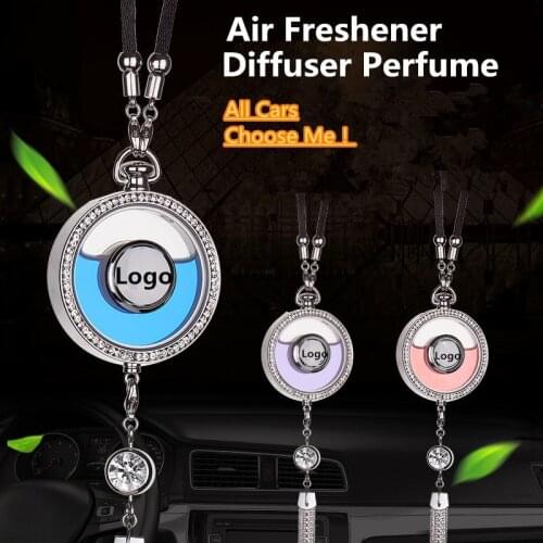 Car Logo Air Freshener Diffuser Fragrance Double diffusion pore Scent Rearview Mirror Diamond inlay Pendant Perfume for Car