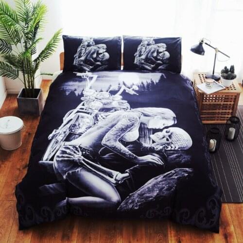 Duvet cover set Sugar skull King size bedding set luxury Nightmare before christmas Queen comforter bed sets