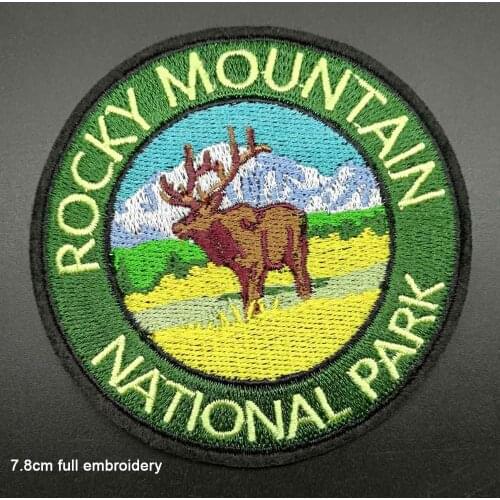 Full Embroidery National Park Deer Bear Iron On Embroidered Clothes Patches For Clothing Stickers Garment Wholesale