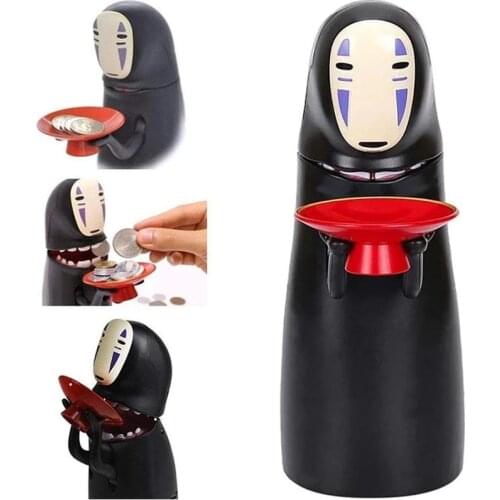 Spirited Away Kaonashi No-face Man Piggy Bank Cartoon Electronic Money Box Ghost Figure Coin Funny Toy Christmas Present