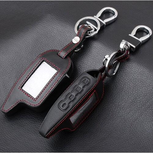 Russian version M100/M7 Leather case for Scher-khan Magicar 7 8 9 10 11 12 LCD two way car alarm system m7 Key cover