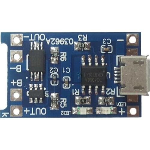 Type-c / Micro USB 5V 1A 18650 Lithium Battery Charger Module Charging Board With Protection Dual Functions 1A Li-ion