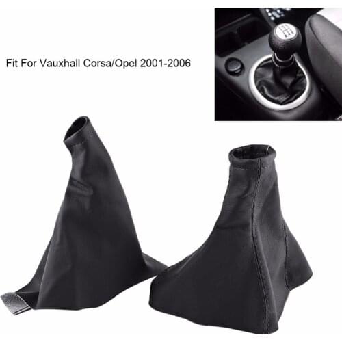 2pcs Car Gear Shift Stick Gaiter Boot PU Leather Dust Cover For Vauxhall Opel 01-06 Corsa B 93-00 Car Gear Shift Boot Cover