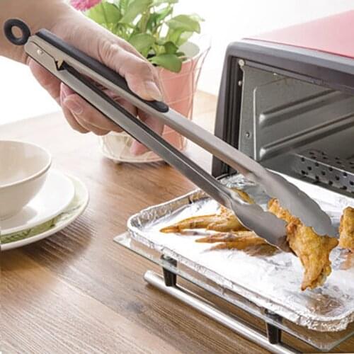 Baked Barbecue Clip Grilled Meat Cooked Sandwich Cake Bread Clip 12 Inch Long Thickened Stainless Steel Food Clip