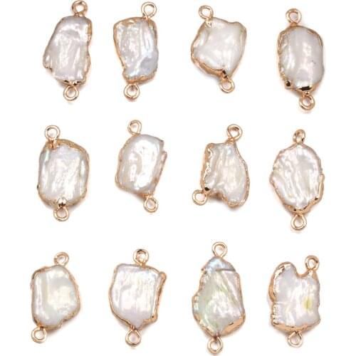 Carefully Selected White 9x20-10x22mm Natural Freshwater Cultured Irregular Pearl Connector DIY Necklace Bracelet Jewelry