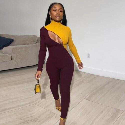 Zipper Fitness Rompers Womens Jumpsuit Casual Workout Sporty Active Wear Fashion Long Sleeve Skinny Jumpsuits