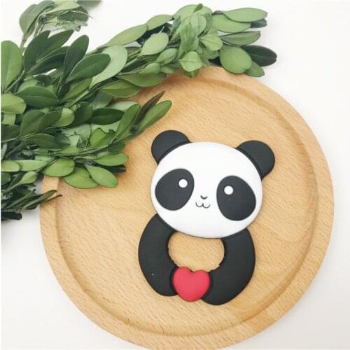 1pc 60*80mm Baby Lovely BPA Free Silicone Cartoon Bear Shape Food Grade Teether DIY Toys Necklace Pacifier Chain Charms Teether