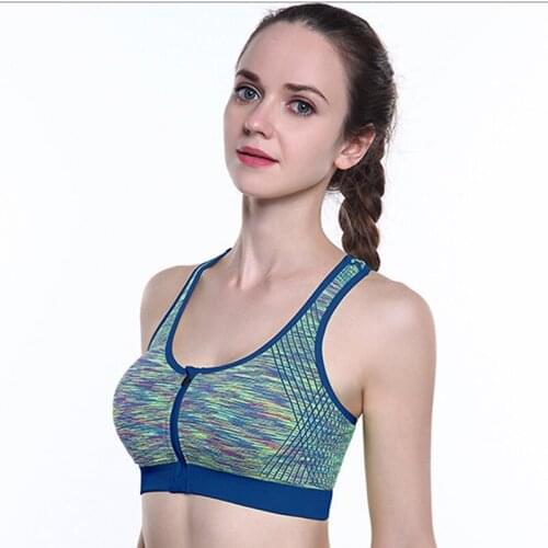 2020 Women Sexy Zipper Tie Dye Yoga Sports Bra Fitness Top Workout Quick Dry Bra Push Up Gym Bra Running Sportswear